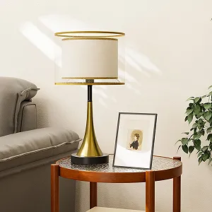 Настільна лампа LED PC Lampshade Gold Luxury Dimmable Золотиста synthetic.ua - Фото 1