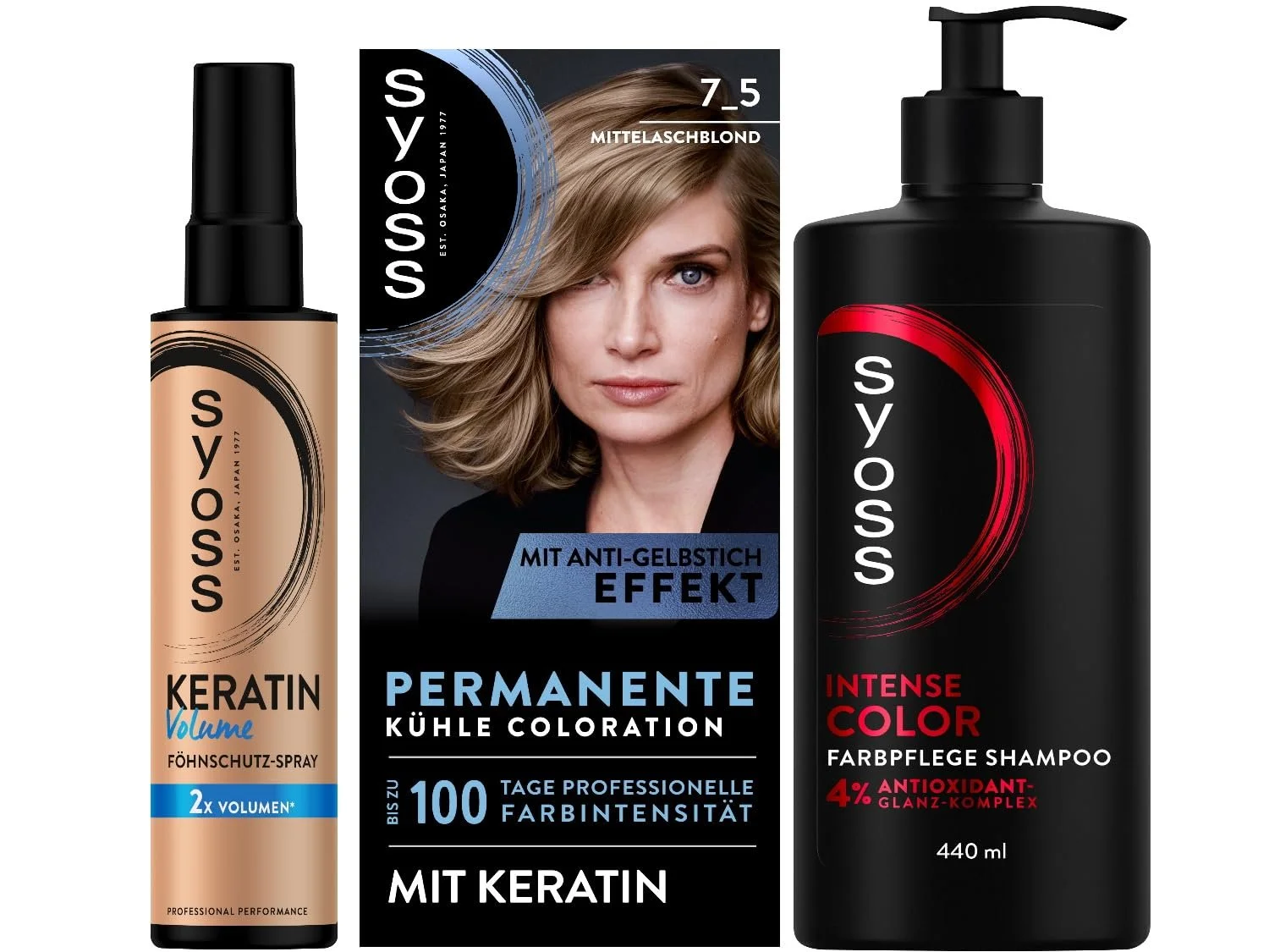 Краска для волос SYOSS Coloration 7_5 Средний Пепельный Блонд, 115 мл, фото №1 Краска для волос SYOSS Coloration 7_5 Средний Пепельный Блонд, 115 мл, фото №1