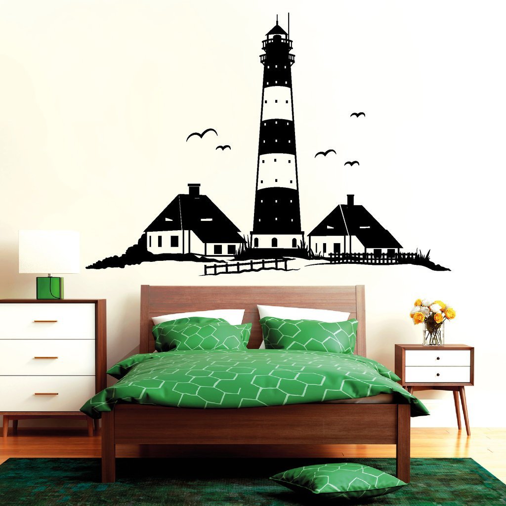 Наклейка на стіну Wandtattoo-Loft Westerhever Lighthouse Темно-сірий 55 x 76 см, фото №1 Наклейка на стіну Wandtattoo-Loft Westerhever Lighthouse Темно-сірий 55 x 76 см, фото №1