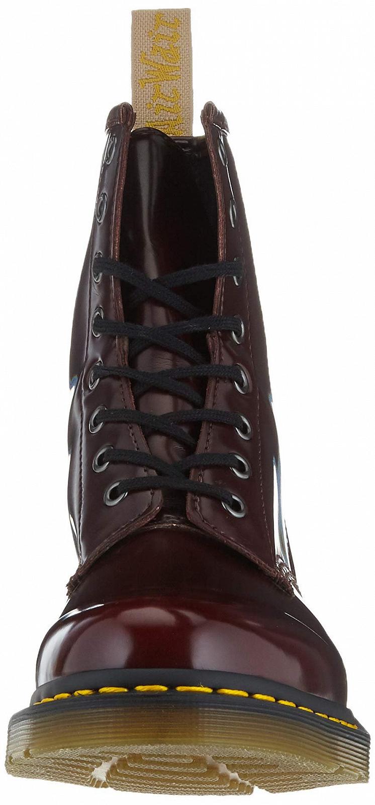 Черевики Dr. Martens 1460 Vegan Cambridge Brush Вишнево-червоний, фото №2