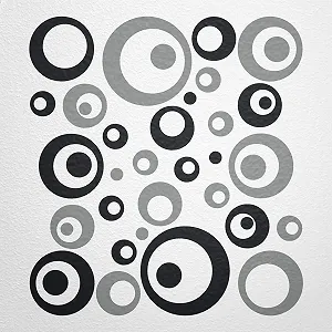 Наклейка на стіну WANDfee Circles Dots 56 шт. Grey - Фото 1