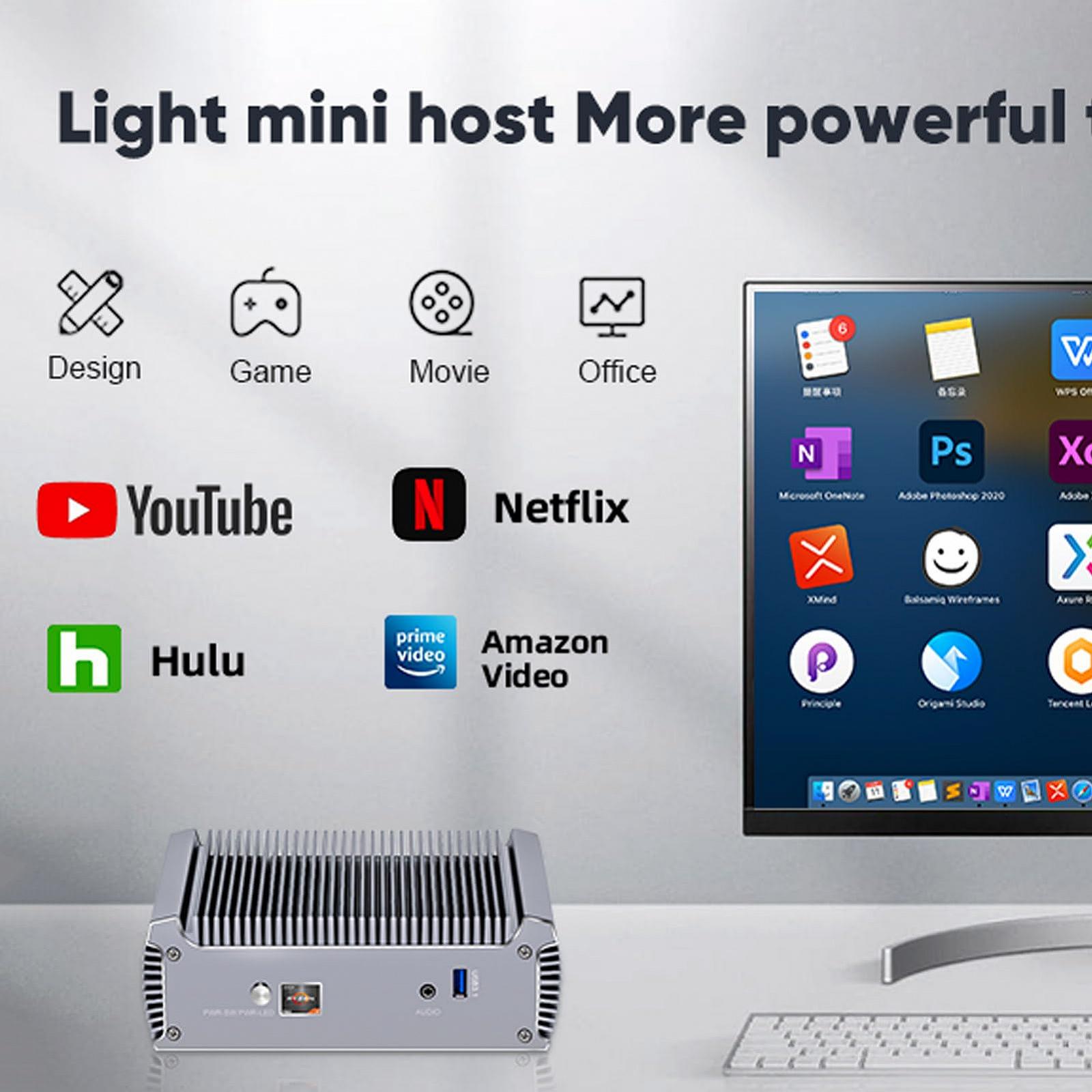 Мини-ПК KingnovyPC 4K Fanless Ryzen 7 4800U 32GB 1TB Win 11 Pro, фото №3