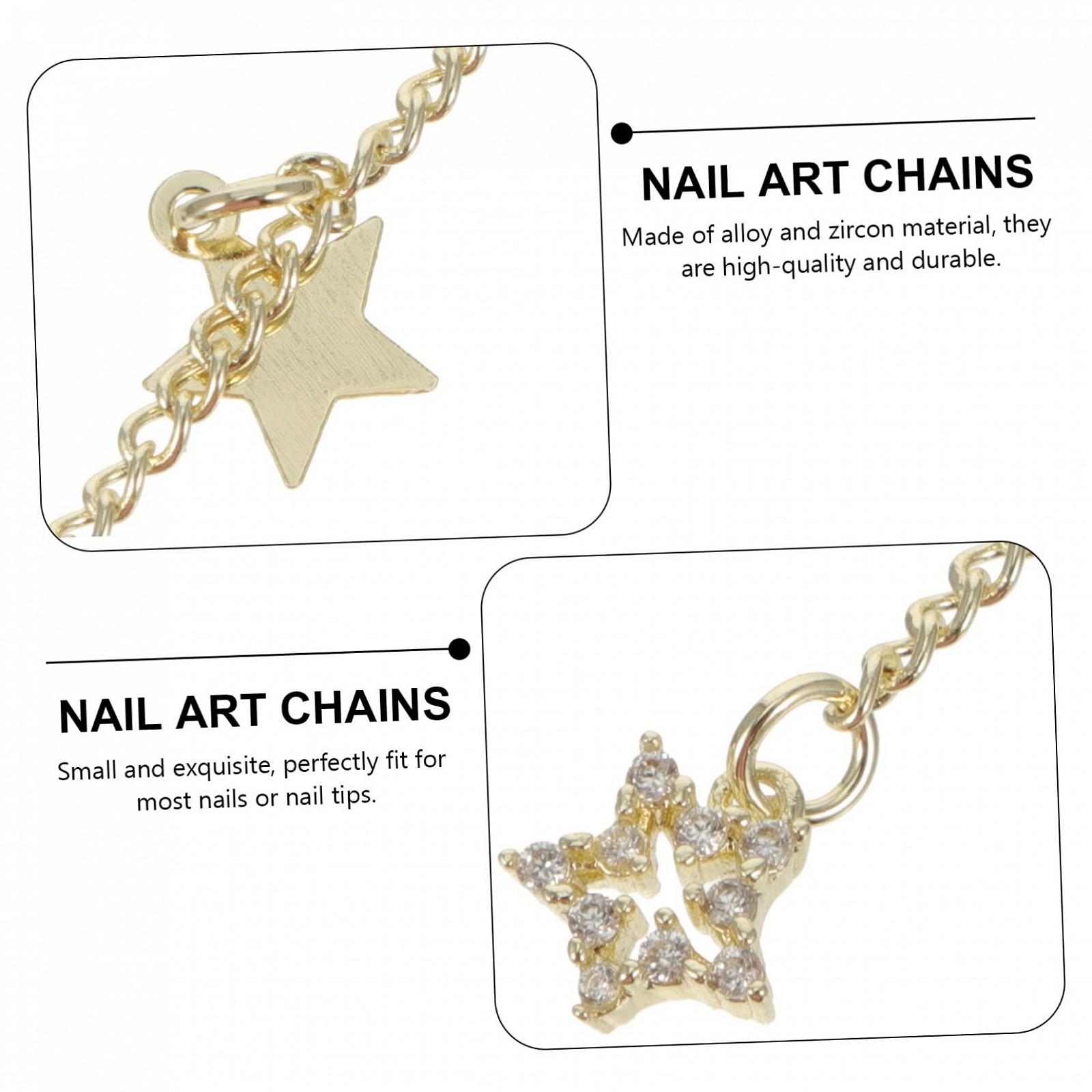 Украшения для ногтей Цепочки для ногтей со звездами, 3 шт, фото №6