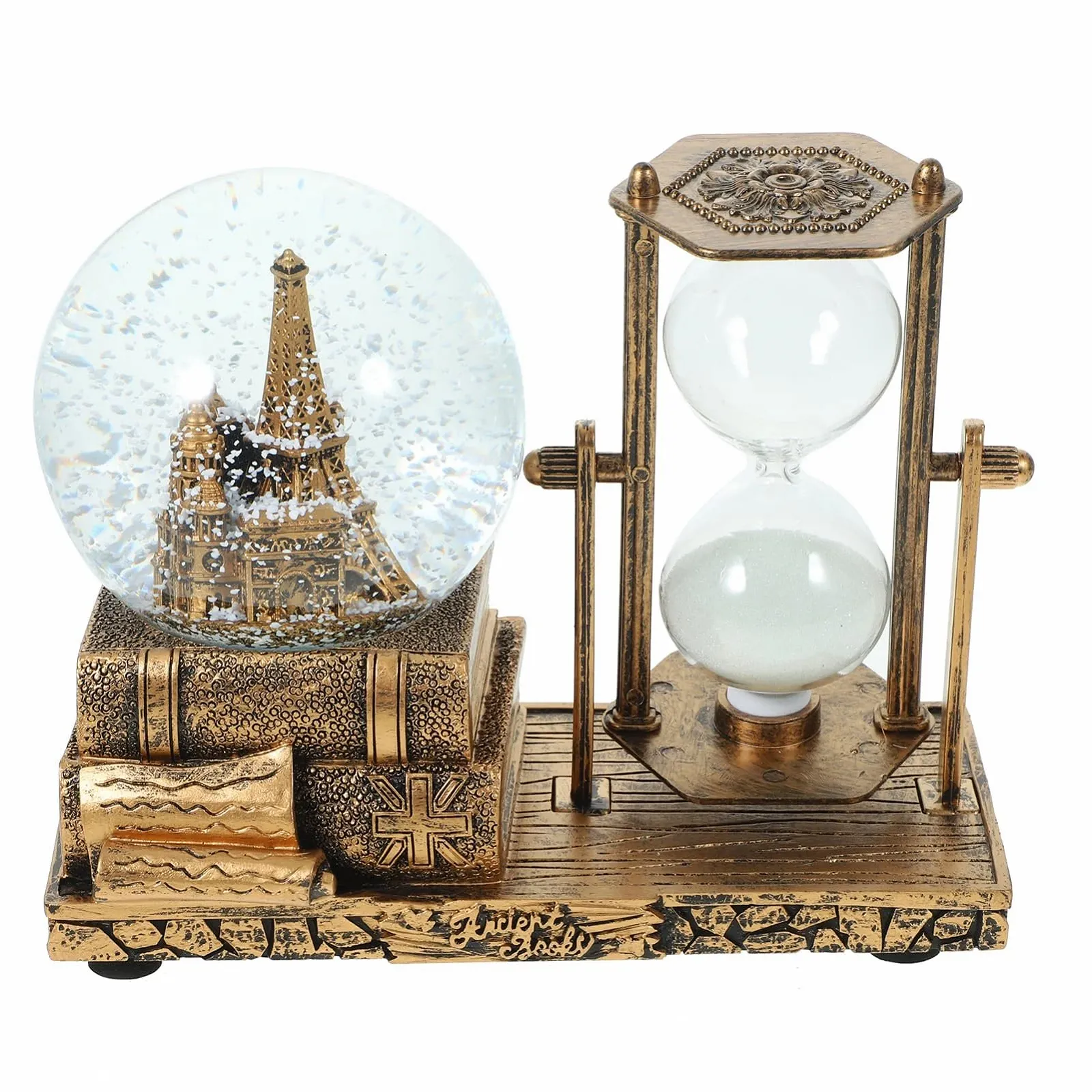 Пісочний годинник VICASKY з кришталевою кулею та музикою, прикраса для столу, смола, вінтажний стиль, фото №1