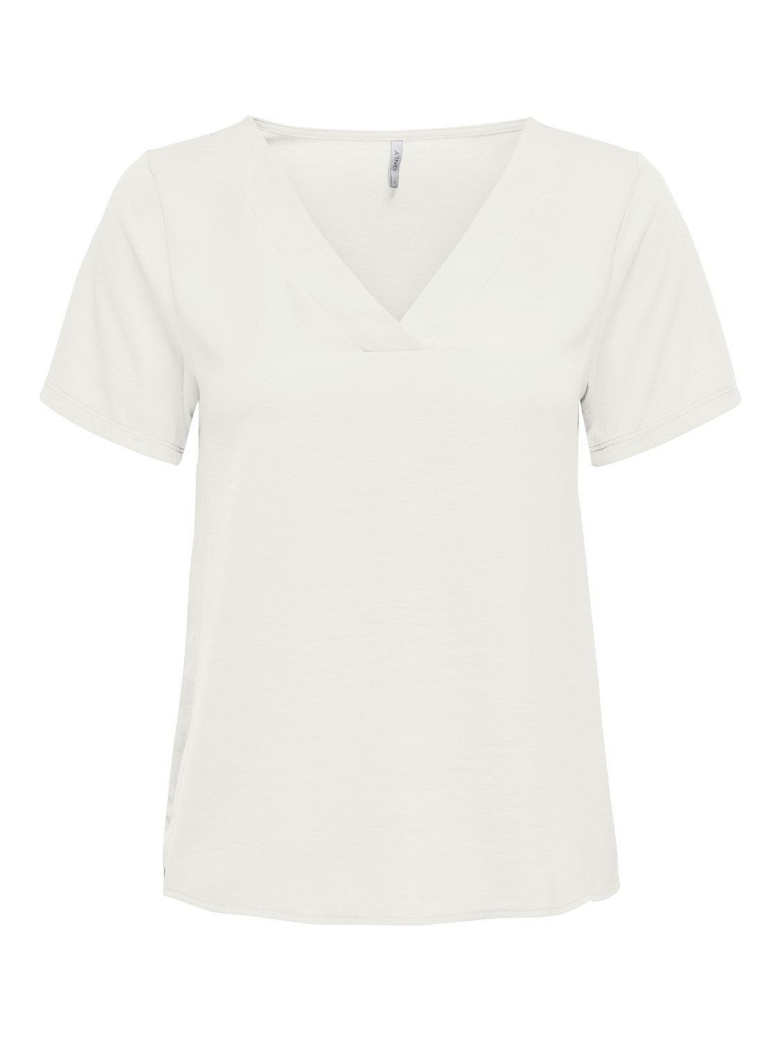 Футболка ONLAVA V-NECK MIX WOVEN TOP JRS 15224916 Cloud Dancer ONLY Білий S, фото №1