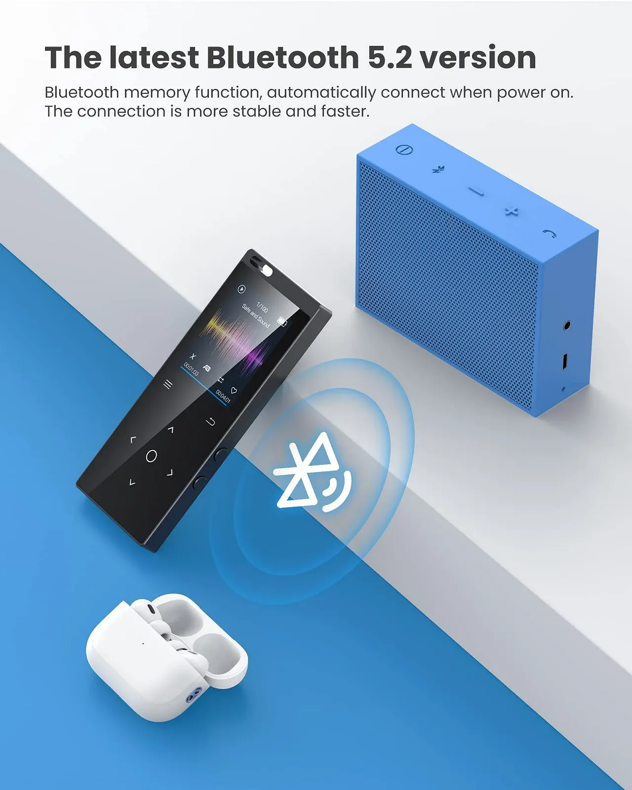 MP3 плеер DODOSOUL 128GB Bluetooth 5.2, черный, фото №2