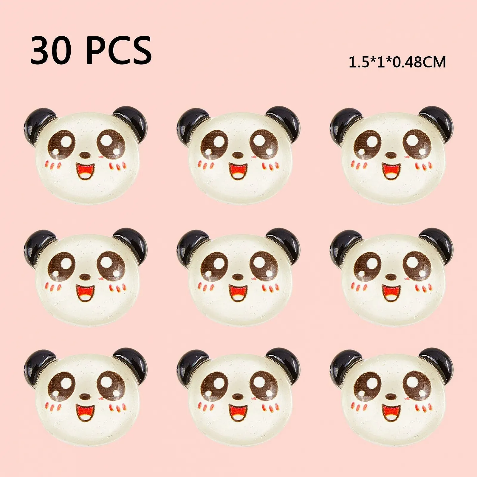 3D Стразы для ногтей NICENEEDED Панда 30 шт. Камни для DIY дизайна ногтей, фото №2