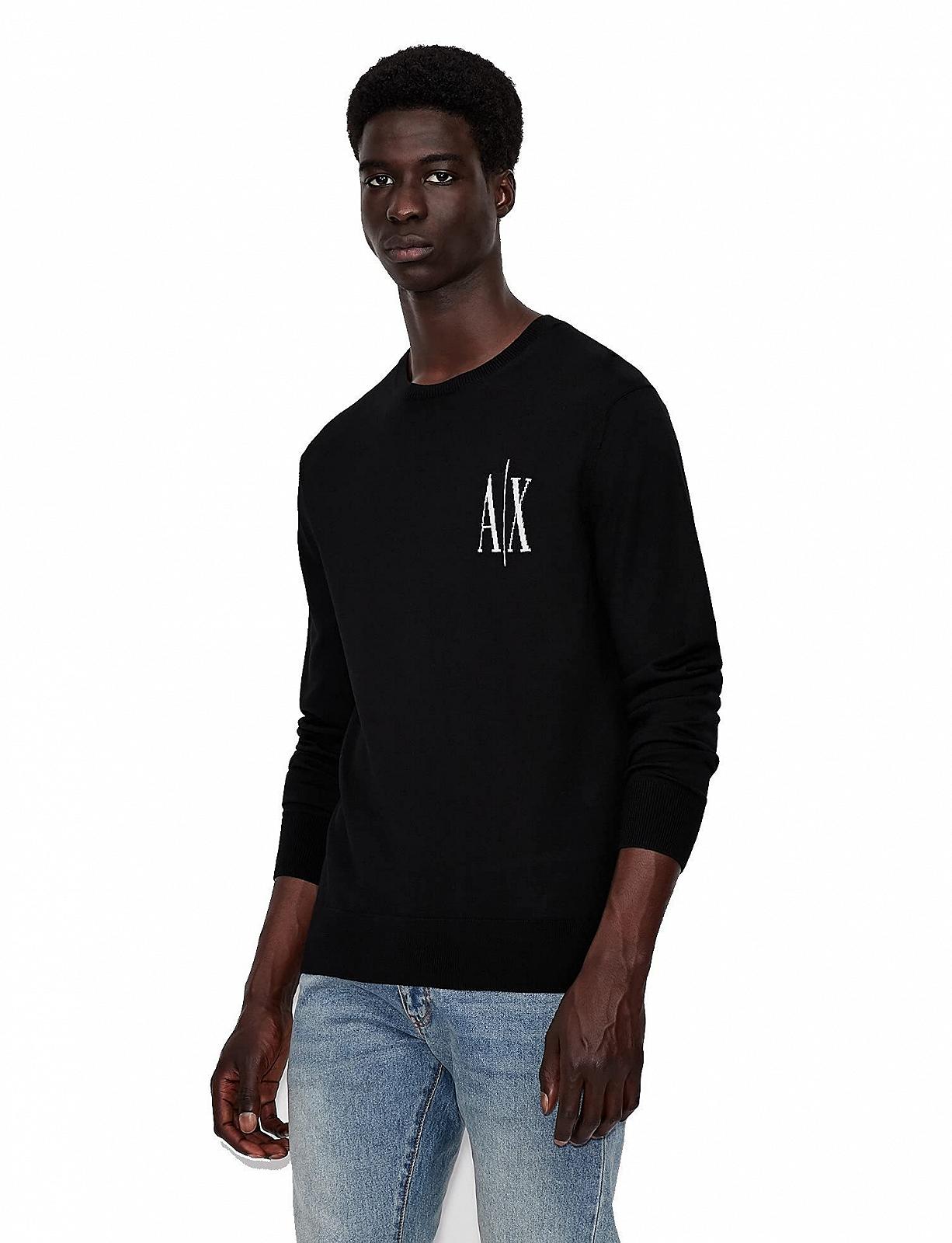 Джемпер Armani Exchange Icon Project з круглим вирізом з мериносової вовни, фото №1
