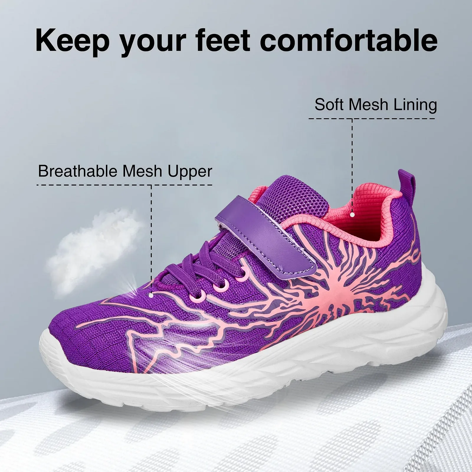 Дитячі спортивні кросівки для бігу на вулиці з застібкою, шкільні спортивні, фото №3