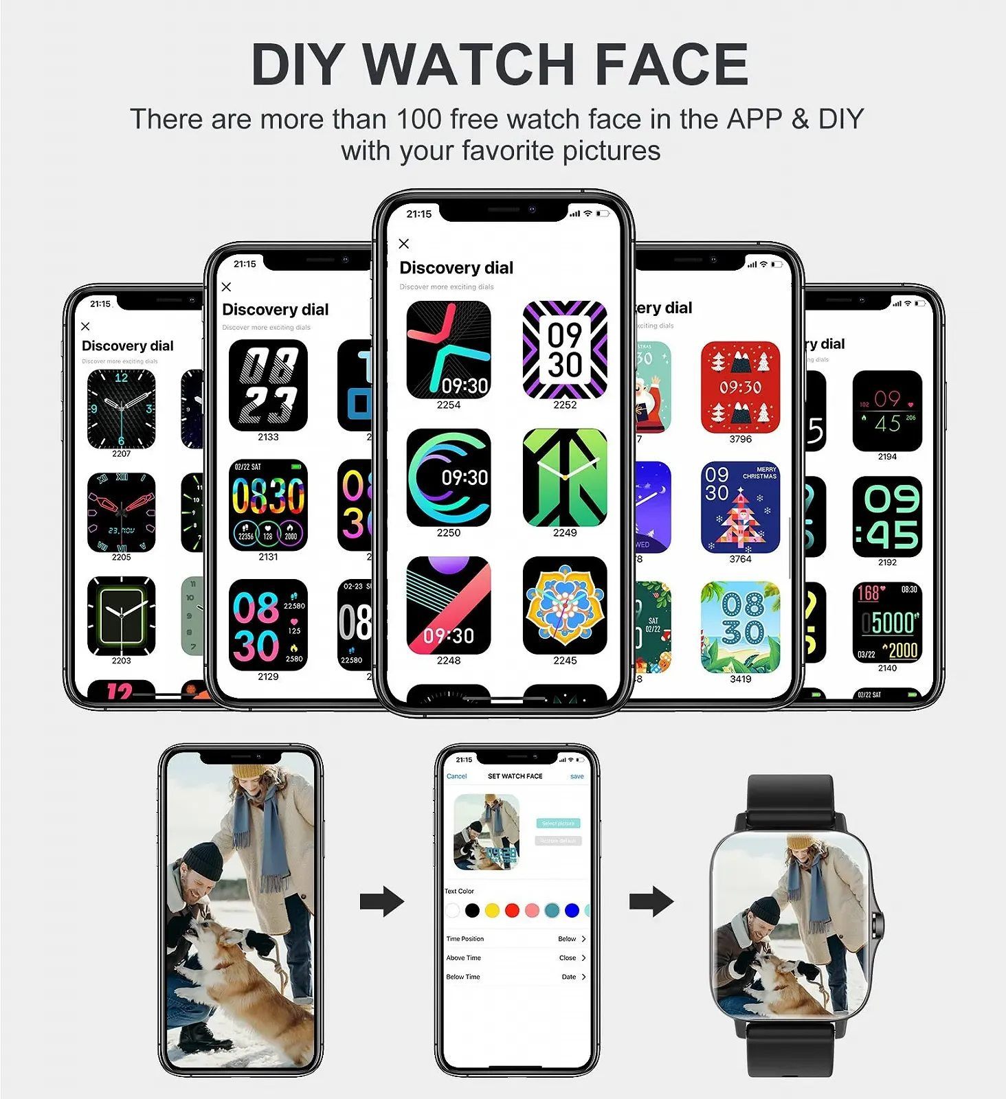 Смарт-годинник Iaret, 1,7-дюймовий сенсорний екран, фото №5 Смарт-годинник Iaret, 1,7-дюймовий сенсорний екран, фото №5