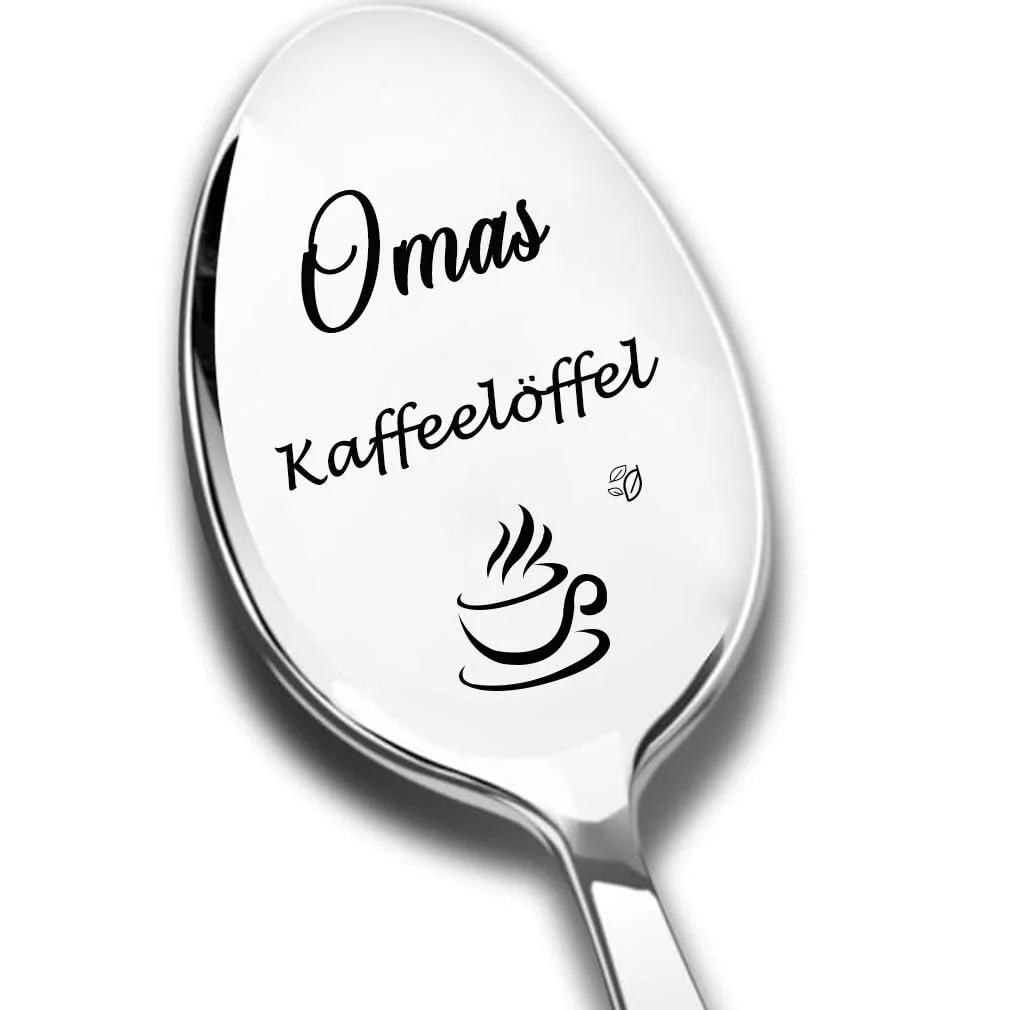 Ложка Кавова з гравіюванням з нержавіючої сталі для бабусі, фото №1