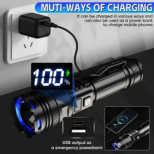 Ліхтар WholeFire LED Акумуляторний Надзвичайно Яскравий 100 000 Люмен USB 5 Режимів IP65 Водонепроникний для Кемпінгу, Походів, Надзвичайних Ситуацій synthetic.ua - Фото 1