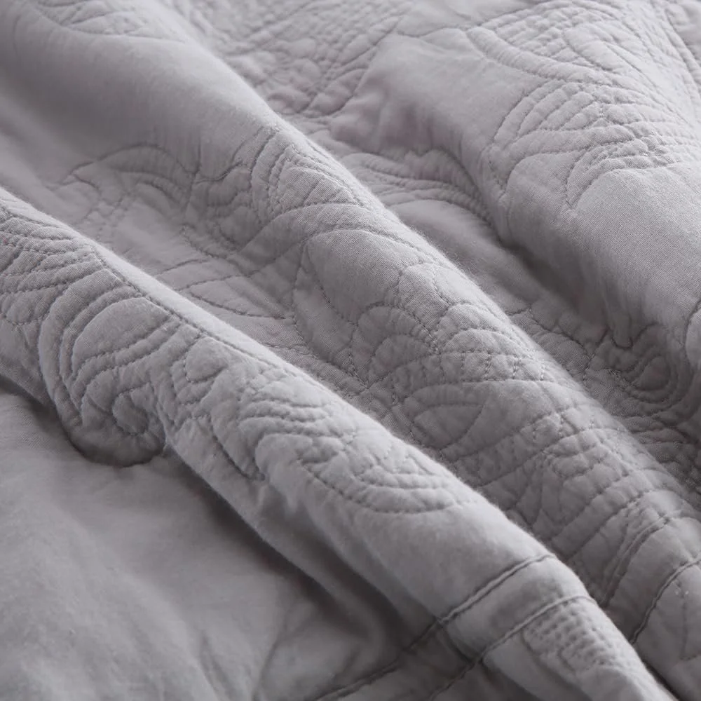 Покривало Бавовняне ENASAL Сірий, 220 x 240 см, Накидка на двоспальне ліжко, фото №8