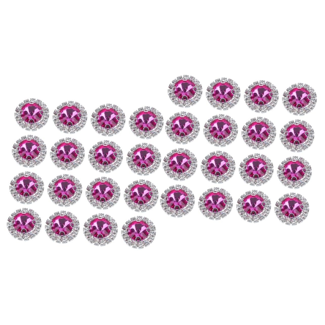 Круглі стрази COHEALI для рукоділля, весільних та святкових дизайнів, прикраси столу та виготовлення ювелірних виробів, рожевий, 40 штук, фото №1