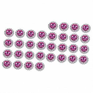 Круглі стрази COHEALI для рукоділля, весільних та святкових дизайнів, прикраси столу та виготовлення ювелірних виробів, рожевий, 40 штук - Фото 1