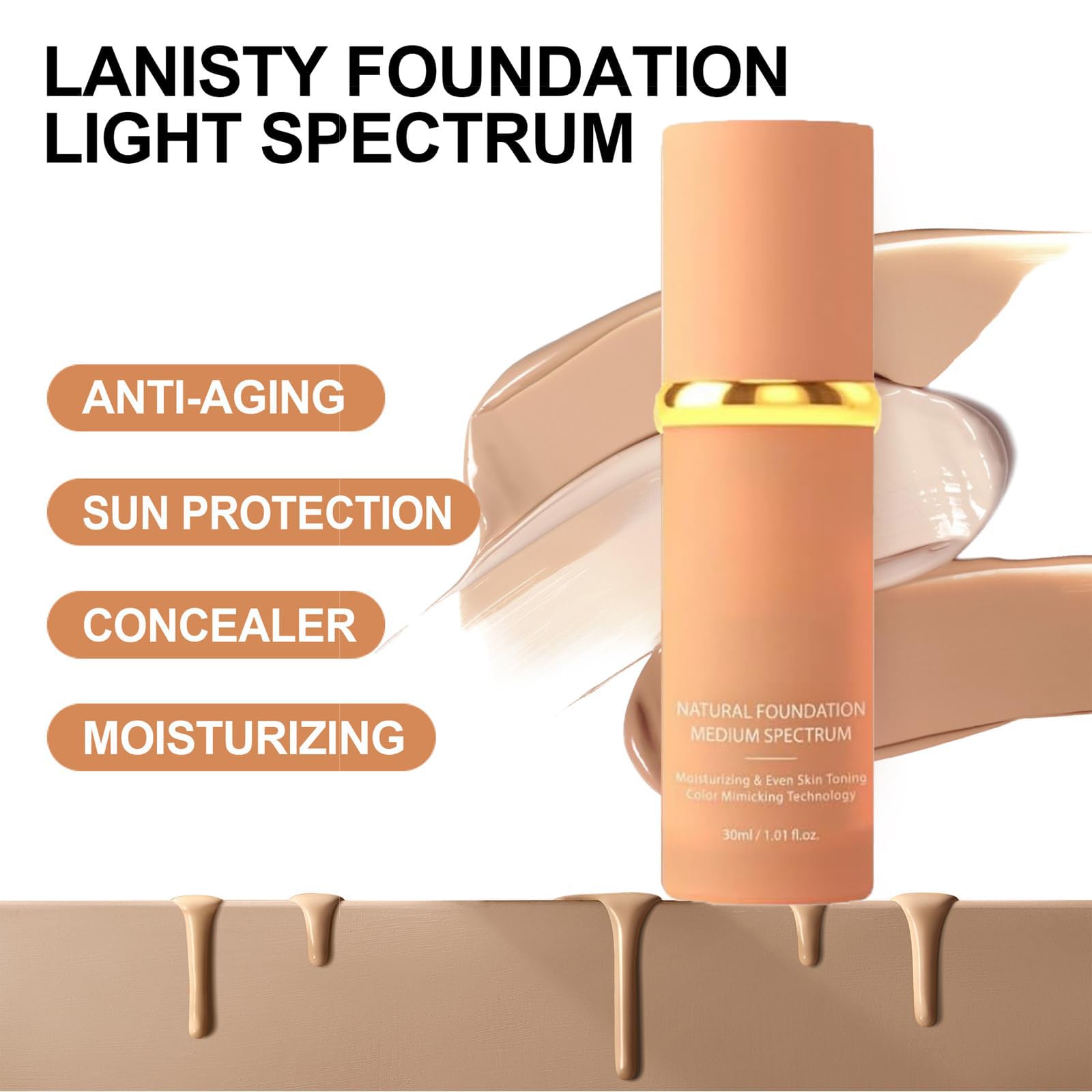 Тональний крем LXCJZY 4-in-1 Liquid SPF 50+ 2 шт. 30 мл, фото №2