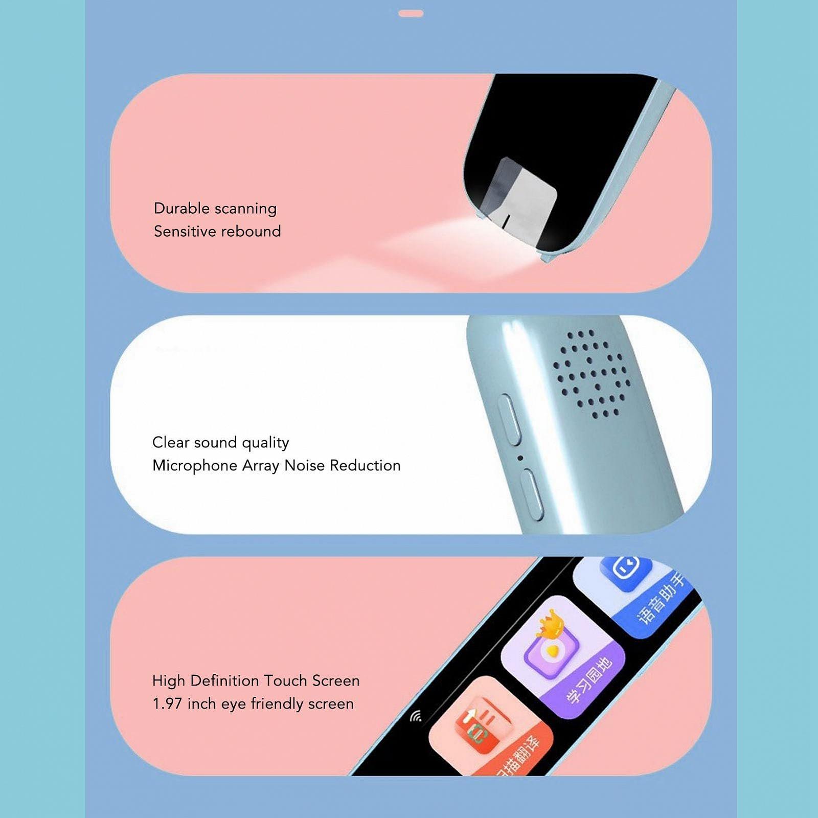 Портативний пристрій для перекладу голосу Cryfokt, офлайн сканування Синій, фото №2