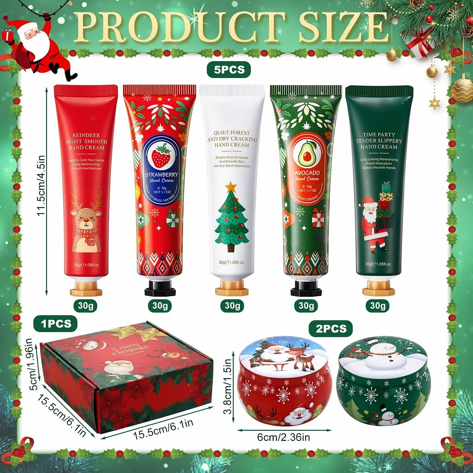 Набір для подарунків на Різдво Крем для рук, Міні-набір кремів для рук, фото №2