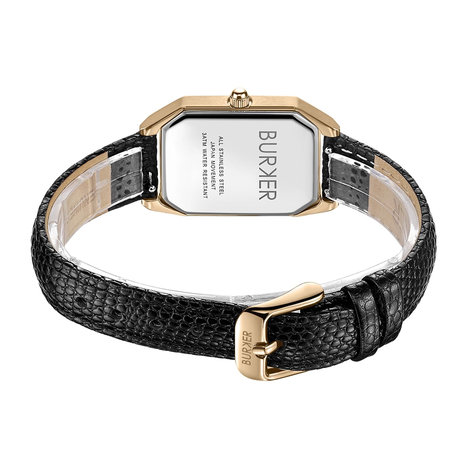 Часы женские BURKER Isabell прямоугольные аналоговые кварцевые наручные часы водонепроницаемые 3 ATM нержавеющая сталь - 28 мм, фото №4