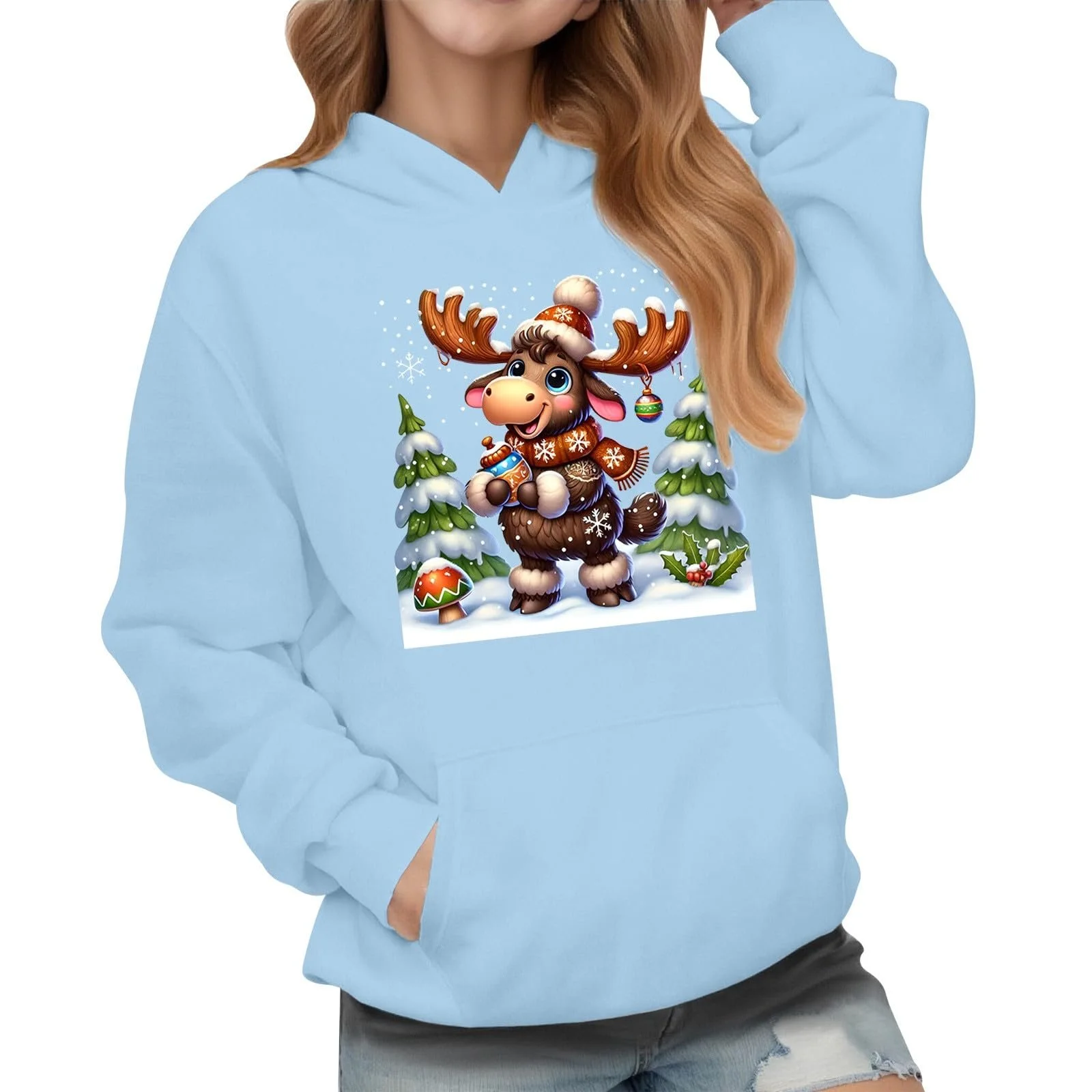 Толстовка для Девочек Мягкий Флис Милый Принт, фото №1