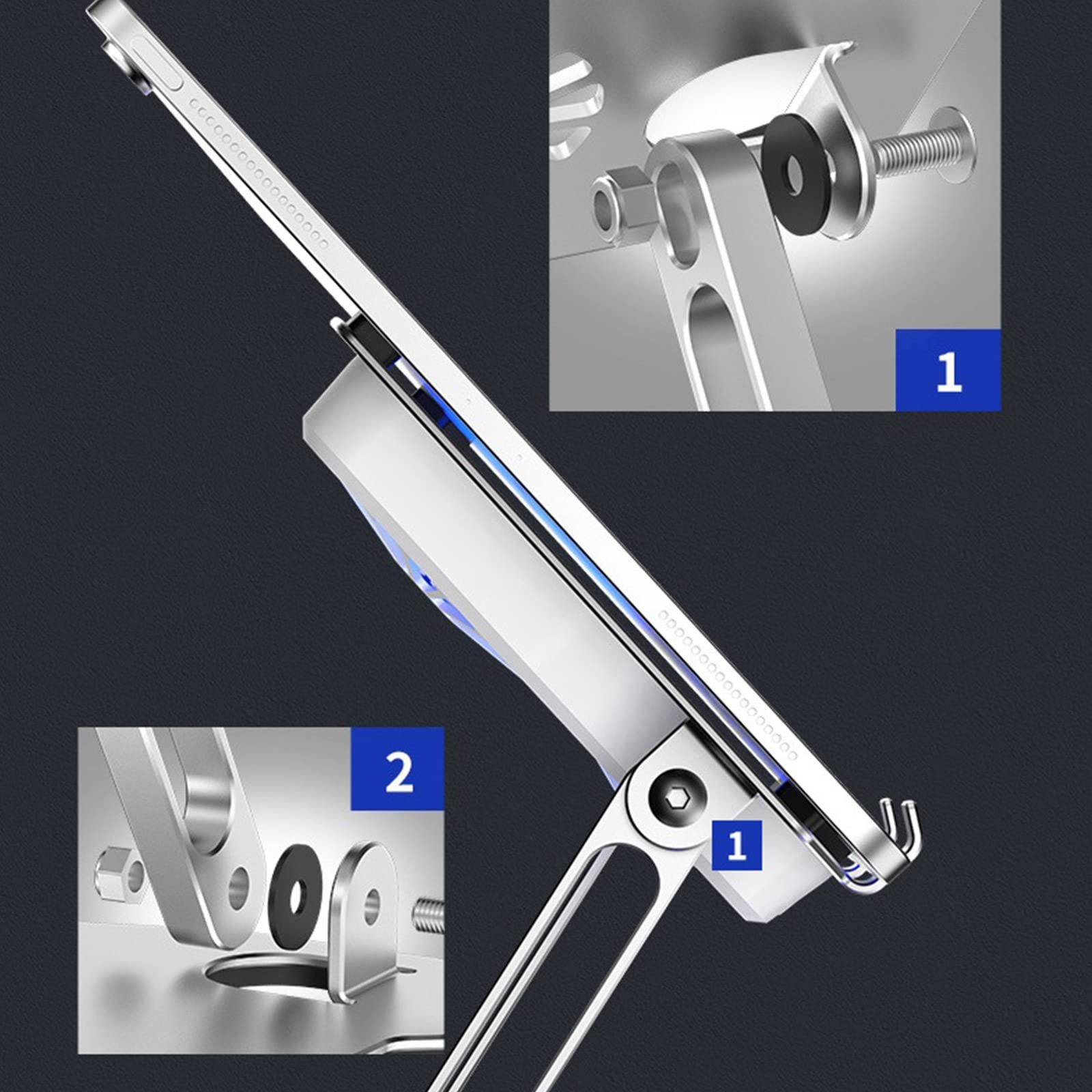 Підставка для ноутбука Регульована по висоті Алюмінієва ергономічна для ноутбуків, фото №6 Підставка для ноутбука Регульована по висоті Алюмінієва ергономічна для ноутбуків, фото №6