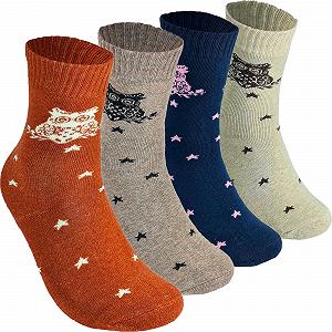 Термоноски Женские Зимние Носки для Женщин Теплые и Мягкие с Различными Рисунками 4 Пары на Выбор Шерсть или Хлопок - Фото 1