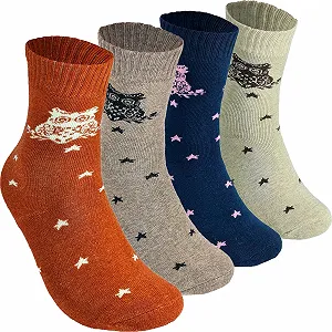 Термоноски Женские Зимние Носки для Женщин Теплые и Мягкие с Различными Рисунками 4 Пары на Выбор Шерсть или Хлопок - Фото 1