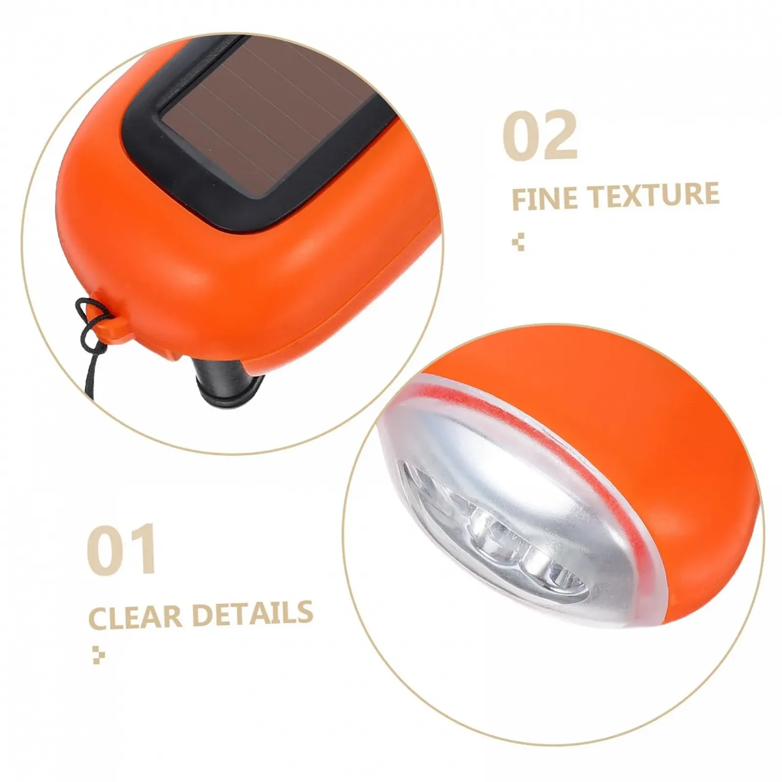 Ліхтар ручний з сонячною зарядкою, помаранчевий, фото №9