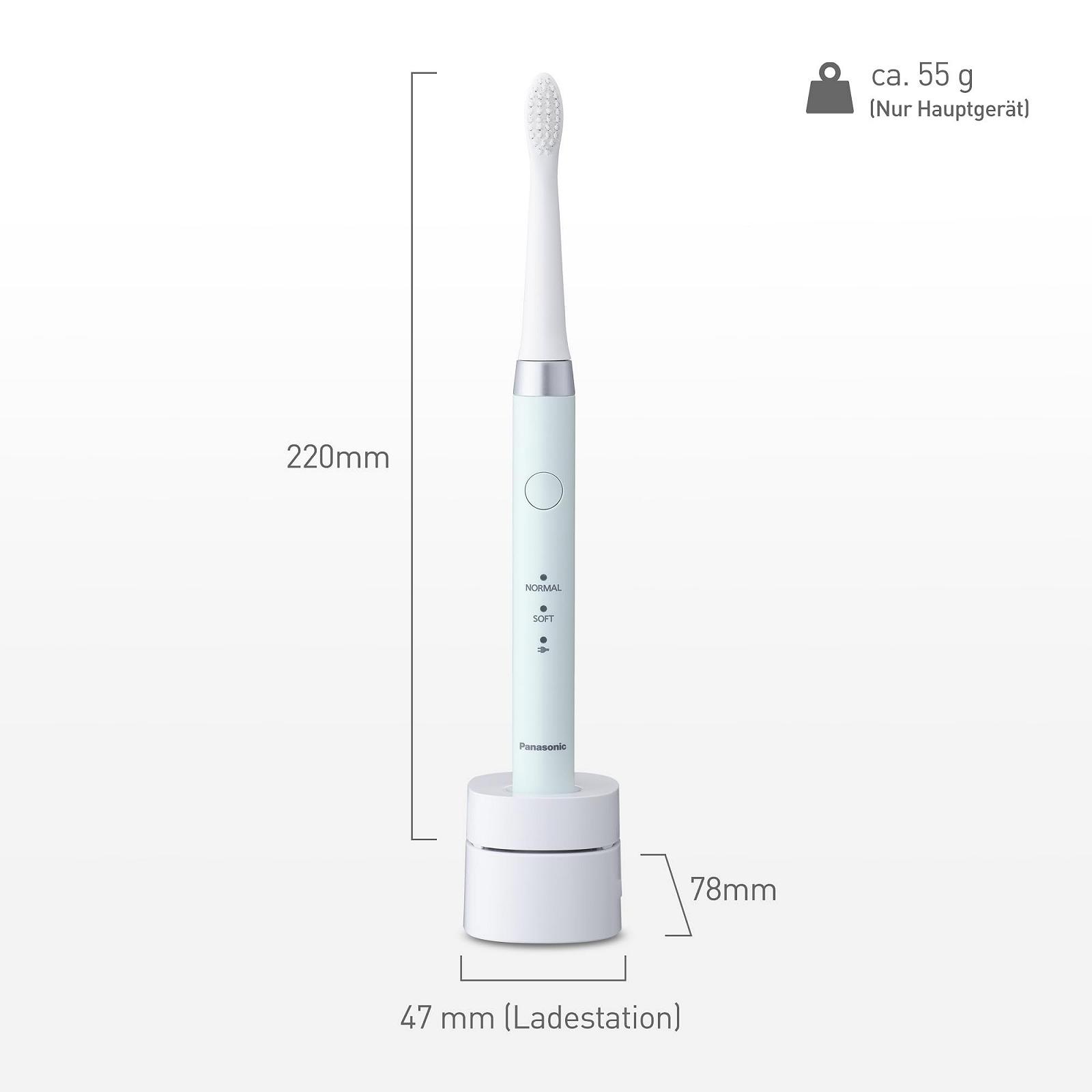 Електрична Зубна Щітка Panasonic EW-DM81-G503 Перезаряджувана, 1 Дуже Тонка Щітка та 1 Багатофункціональна Щітка, Зарядна Станція, Звукова Вібрація, 2 Режими Чищення, 30 хвилин Автономної Роботи, Світлодіодний Індикатор Батареї, фото №8
