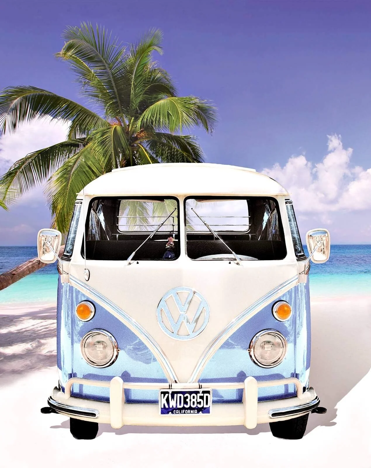 Одеяло Флисовое Volkswagen Bulli T1 Синее 130 см x 170 см, фото №3