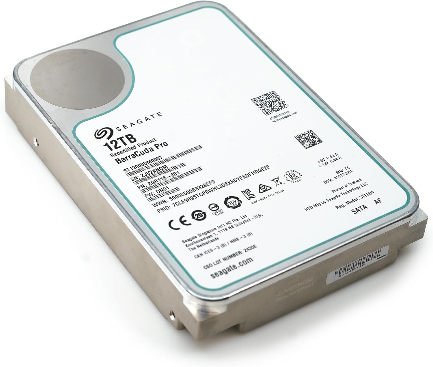 Жесткий диск Seagate BarraCuda Pro 12ТБ 7200об/м 250 МБ/с 3.5" SATA III (ST12000DM0007), фото №3