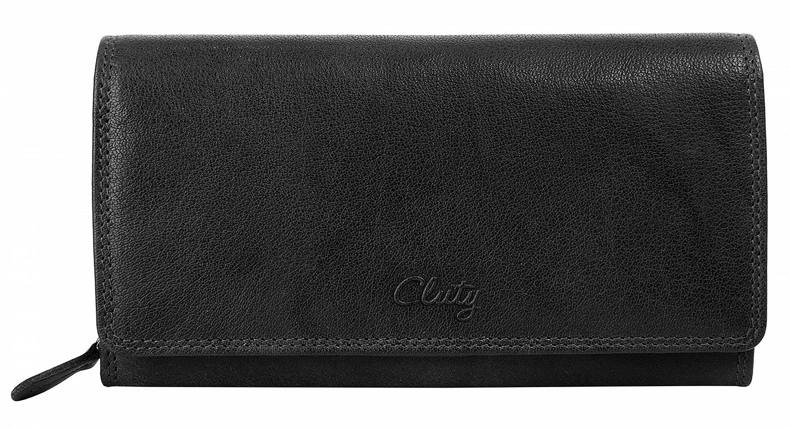 Гаманець Жіночий Cluty Шкіра RFID 020352 Чорний Стандартний розмір, фото №1
