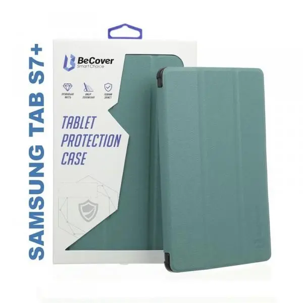 Чехол для планшета BeCover Smart книжка для Samsung Galaxy TAB S7 SM-T970 SM-T975 dark green 705227, фото №1