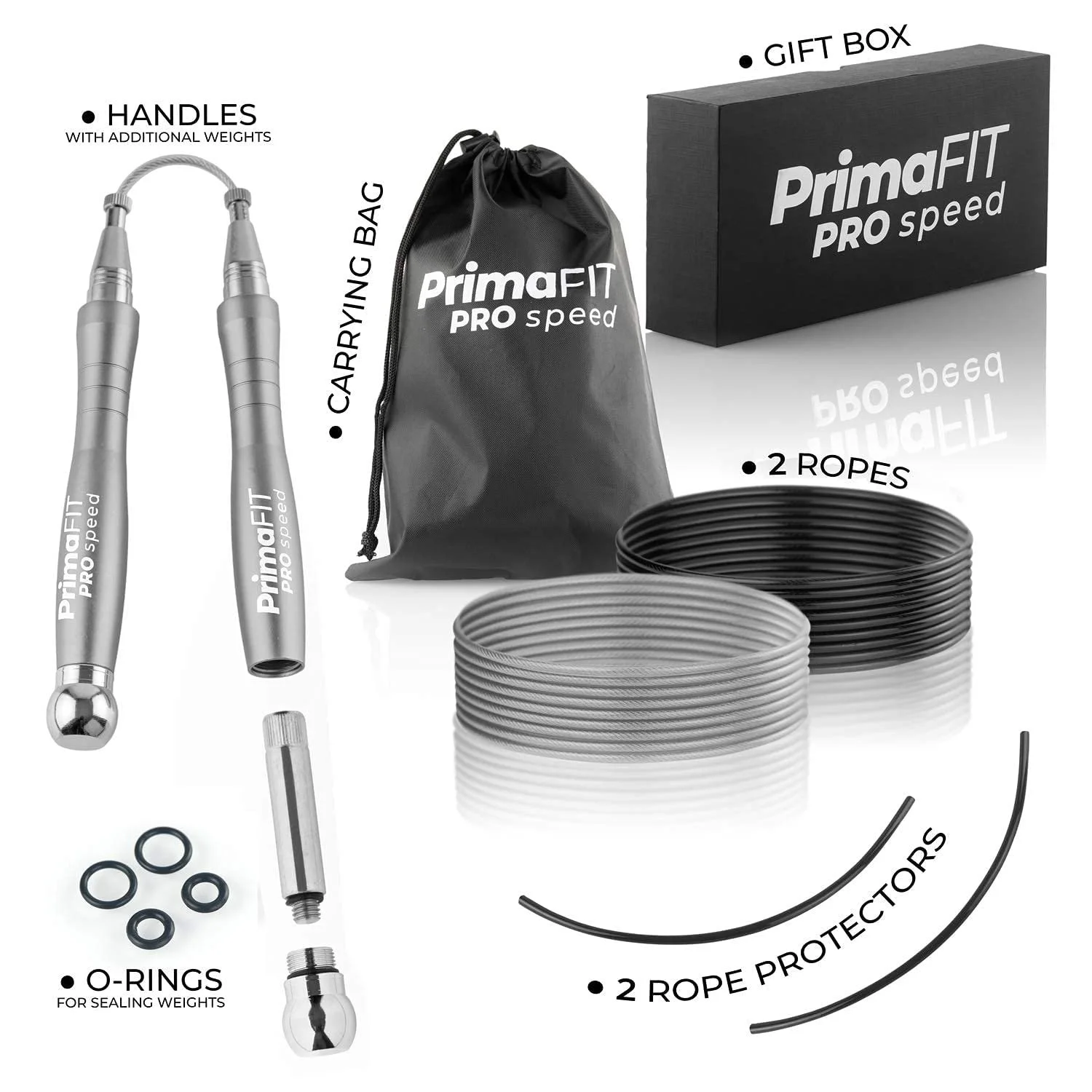Скакалка PrimaFIT Pro Speed Регульована з обтяжувачами Сталева 3 м, фото №7 Скакалка PrimaFIT Pro Speed Регульована з обтяжувачами Сталева 3 м, фото №7