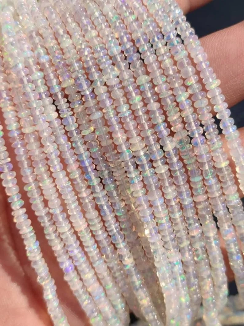 Бусины Опал Натуральный Гладкий Круглый 3-4 мм, нить длиной 40 см бусины из драгоценных камней для ожерелья и браслета, фото №2