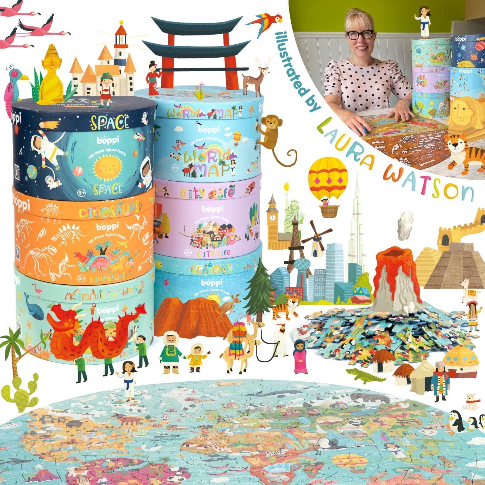 Круглый пазл Boppi Карта мира 150 элементов 58 см от 3 до 8 лет, фото №4 Круглый пазл Boppi Карта мира 150 элементов 58 см от 3 до 8 лет, фото №4