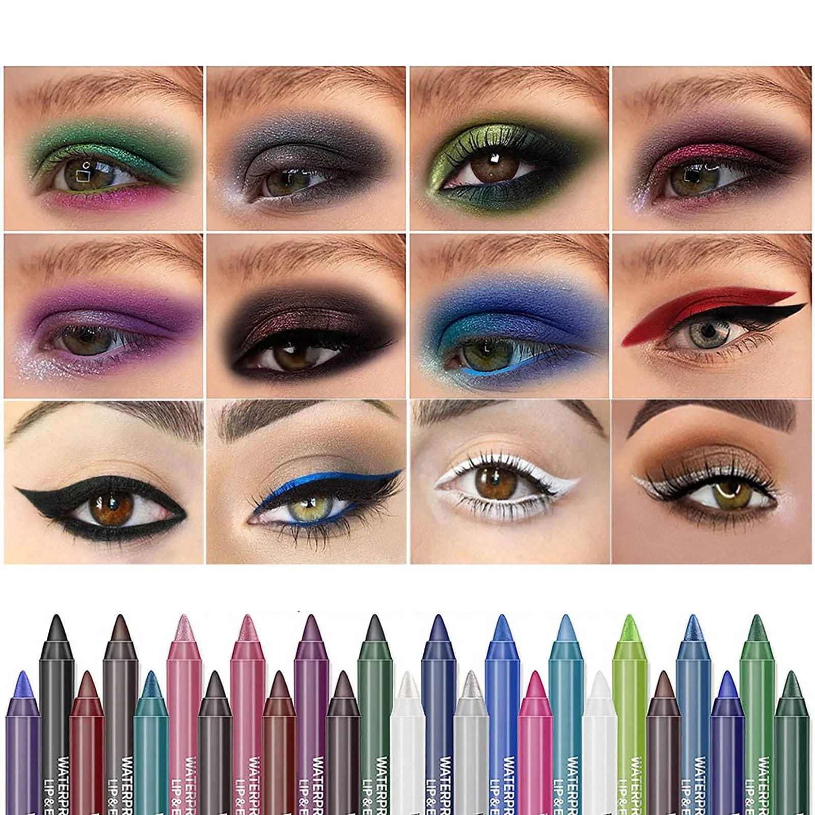 Набір олівців з блискітками для повік різнокольоровий, фото №4