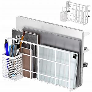 Вертикальная подставка для ноутбука с держателем для ручек THYGIFTREE Desk Side Storage, Белая - Фото 1