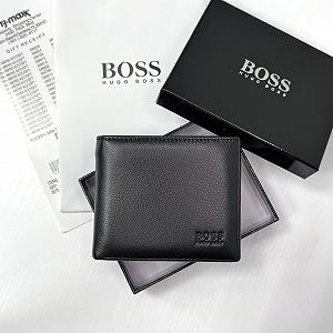 Чоловічий гаманець на магніті шкіряний брендовий BOSS у подарунковій упаковці - Фото 1