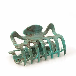 Заколка для волосся большая Welovebeads 9 см, бирюзовая - Фото 1