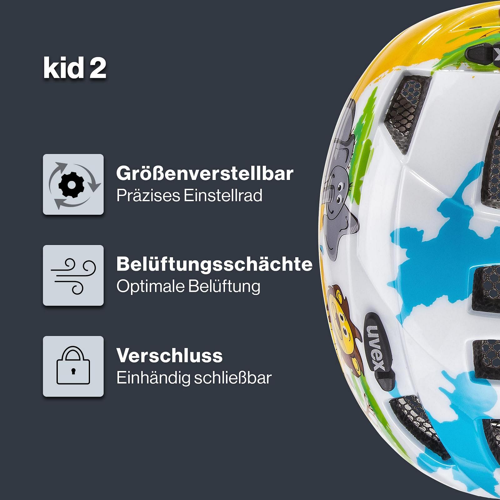 Велосипедный шлем Uvex Kid 2 для мальчиков и девочек, фото №2