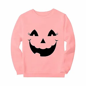 Женский свитшот Generisch Oversized Спортивный V-образный вырез Длинный рукав Без капюшона Принт буквы Хэллоуин Большие размеры synthetic.ua - Фото 1