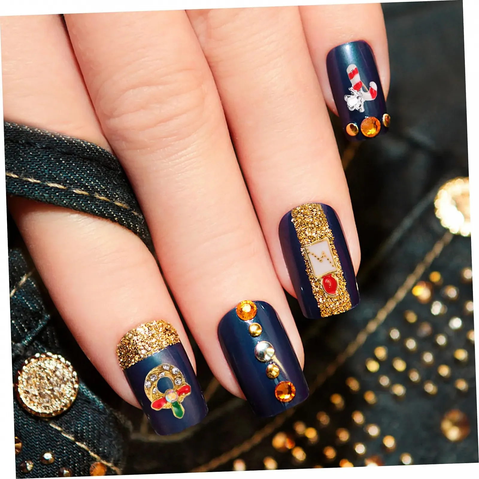 Стразы для ногтей POPETPOP Рождественские для маникюра, украшения для творческого дизайна ногтей DIY Рождественские ногти, фото №2