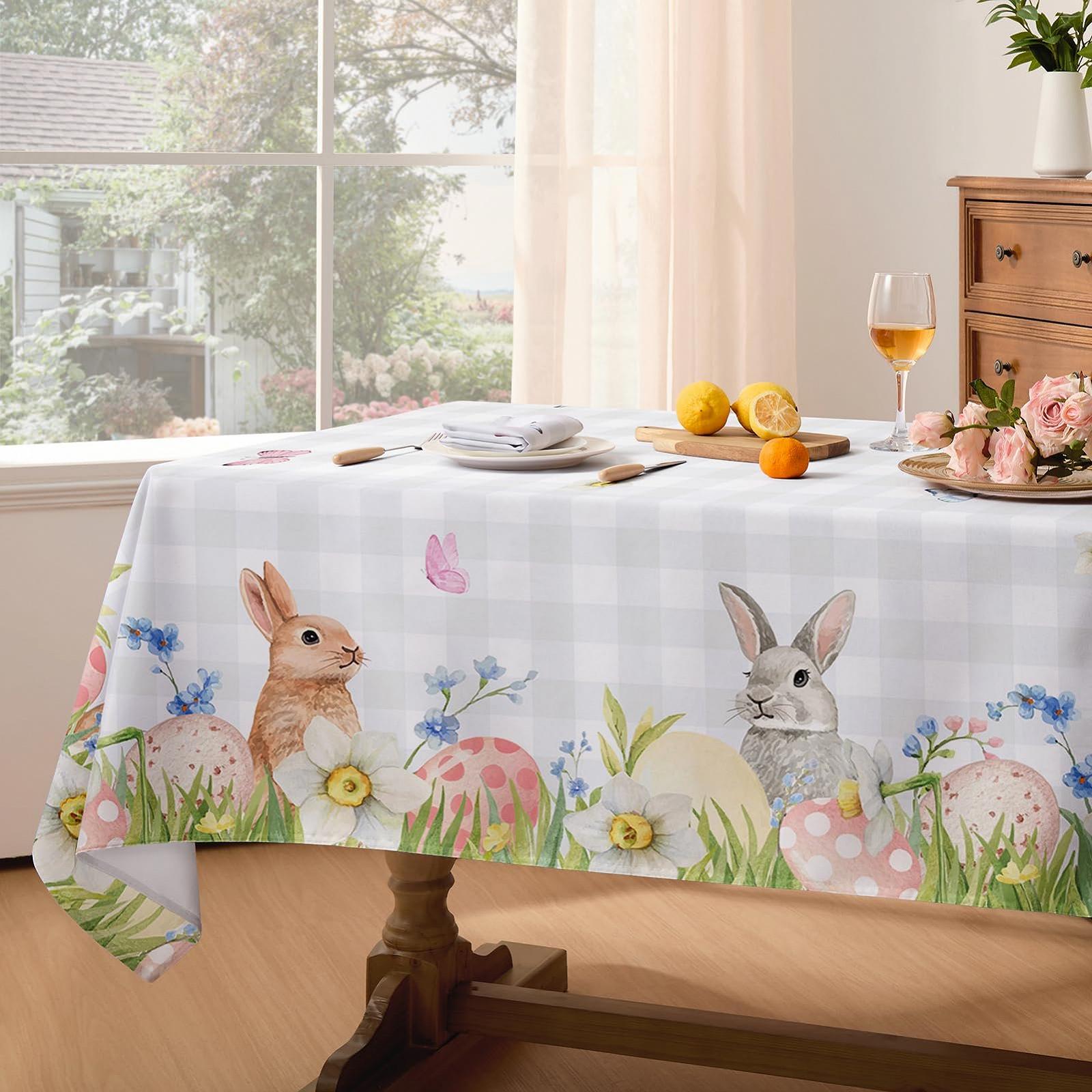 Скатертина Softalker Easter Клітчаста Grey White 80 x 80 см, фото №5