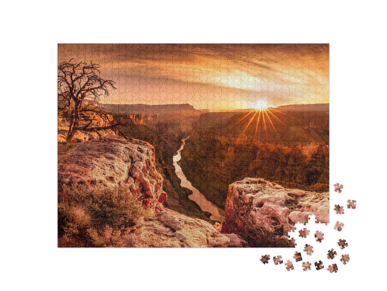 Пазл puzzleYOU Grand Canyon Puzzle Collection "Spectacular Sunrise at Grand Canyon, USA" 1000 элементов Sunset, фото №2
