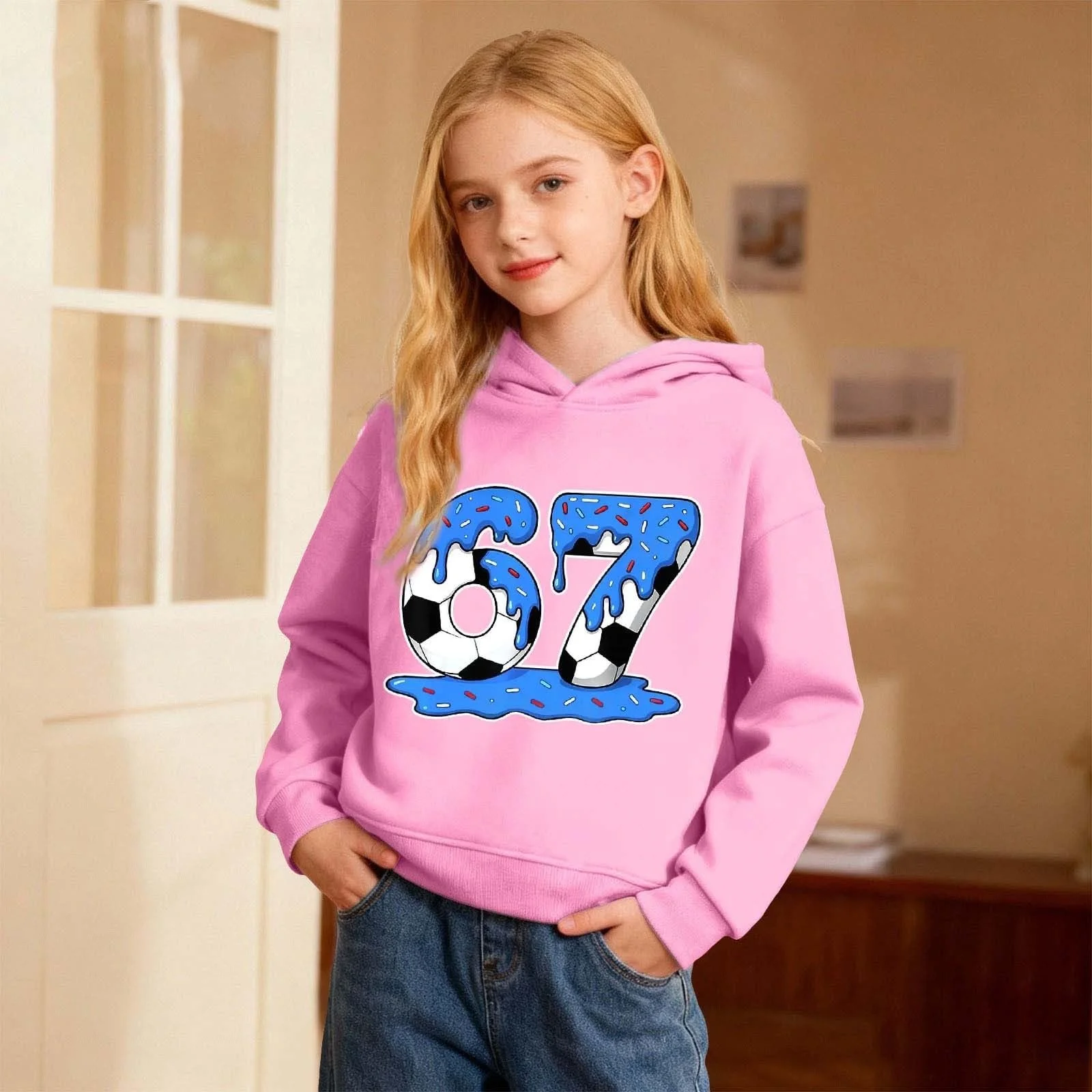 Свитшот 67 Prints Теплый Мягкий Зимний 152 Пуловер Худи 164 Худи Подросток Essentials Флисовая Куртка 134 Уютный Джемпер Детский Спортивный Костюм Флисовый Джемпер, фото №4