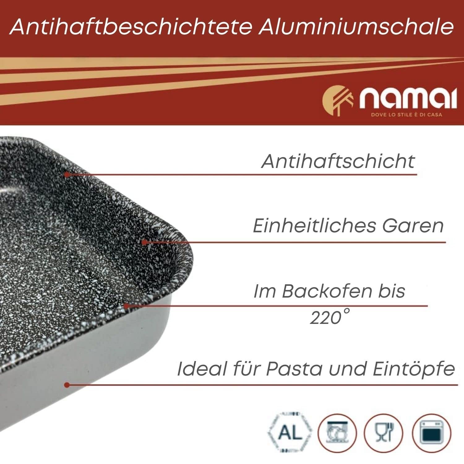 Набір форм для випікання NAMAI TRIS 3 штуки алюмінієві 35 см 30 см 25 см, фото №5