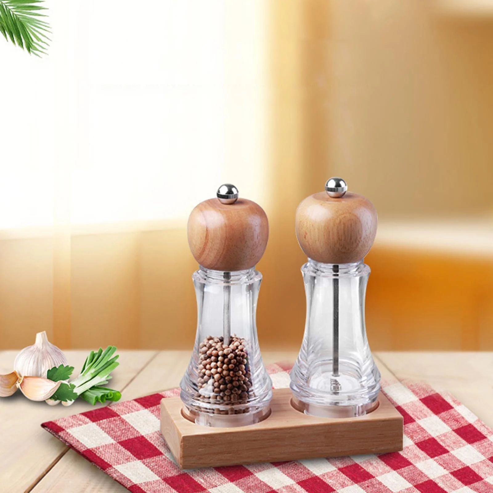 Набор деревянных мельниц для соли и перца Ручной Регулируемая зернистость, фото №5 Набор деревянных мельниц для соли и перца Ручной Регулируемая зернистость, фото №5