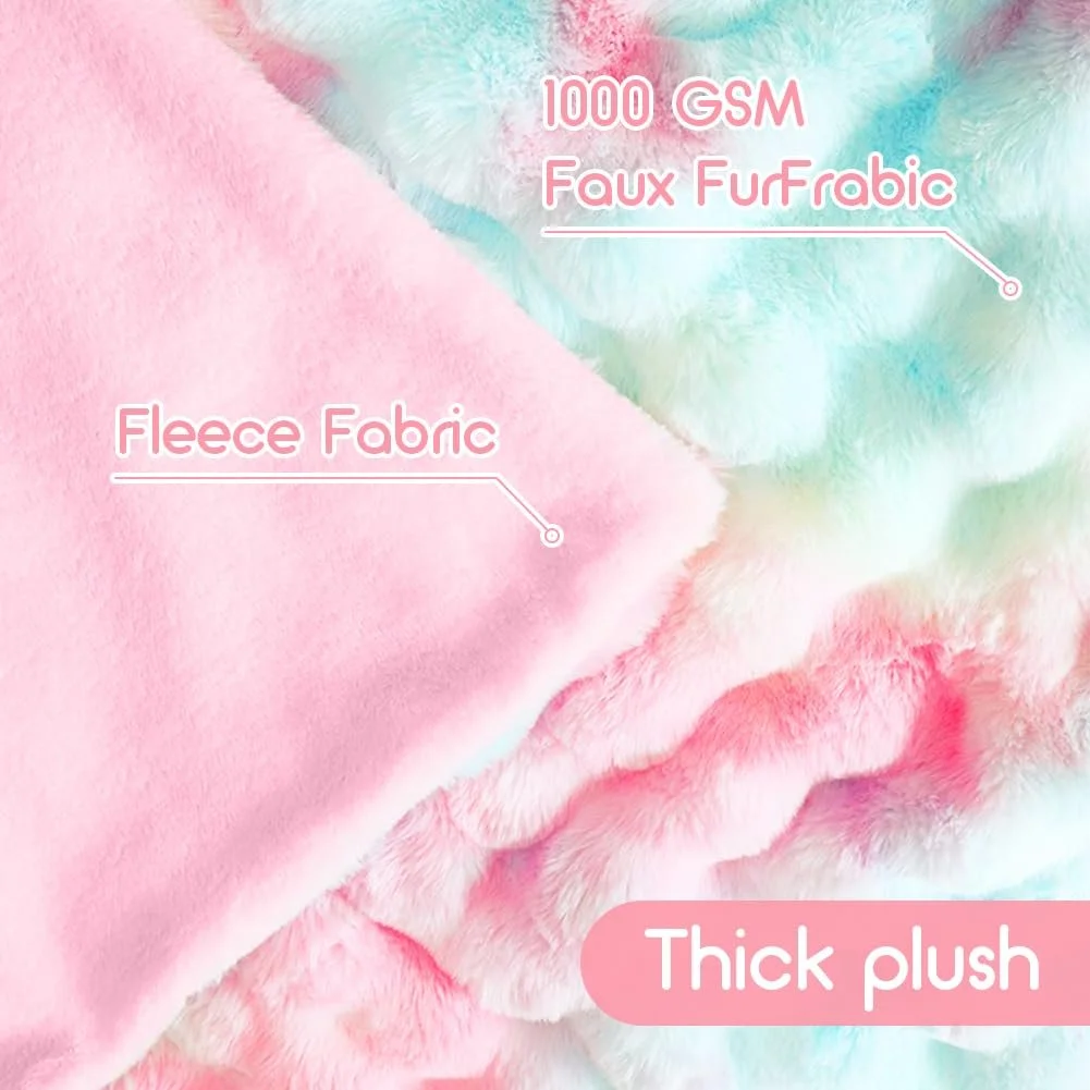 Плюшева Покривало CEWROM Kaninchen, суперм'яка, товста, 1000 г/м, фото №6