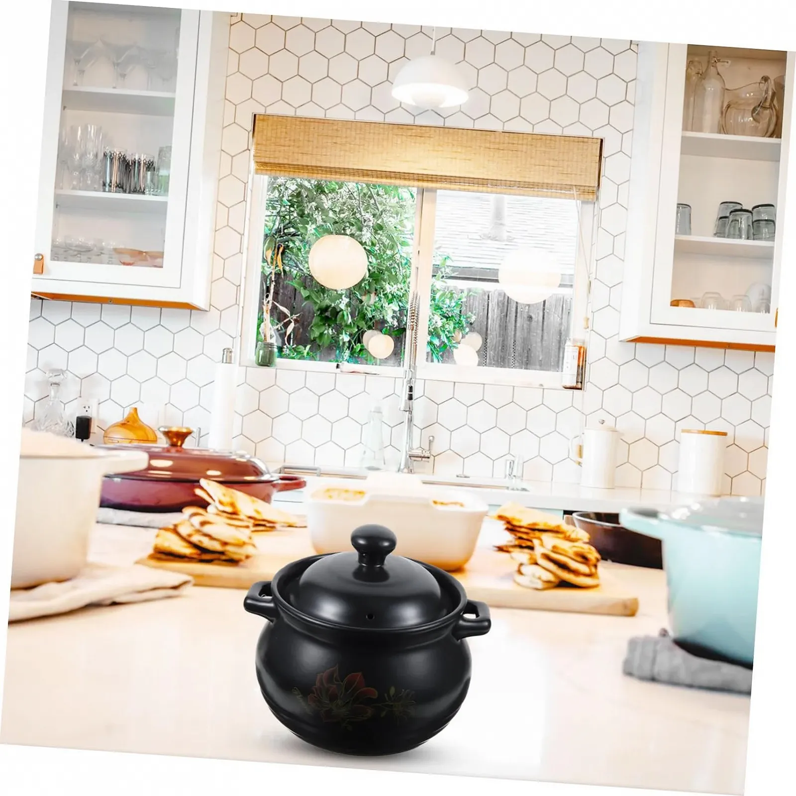 Кастрюля керамическая Cabilock 2 л для тушения с крышкой черная, фото №6 Кастрюля керамическая Cabilock 2 л для тушения с крышкой черная, фото №6